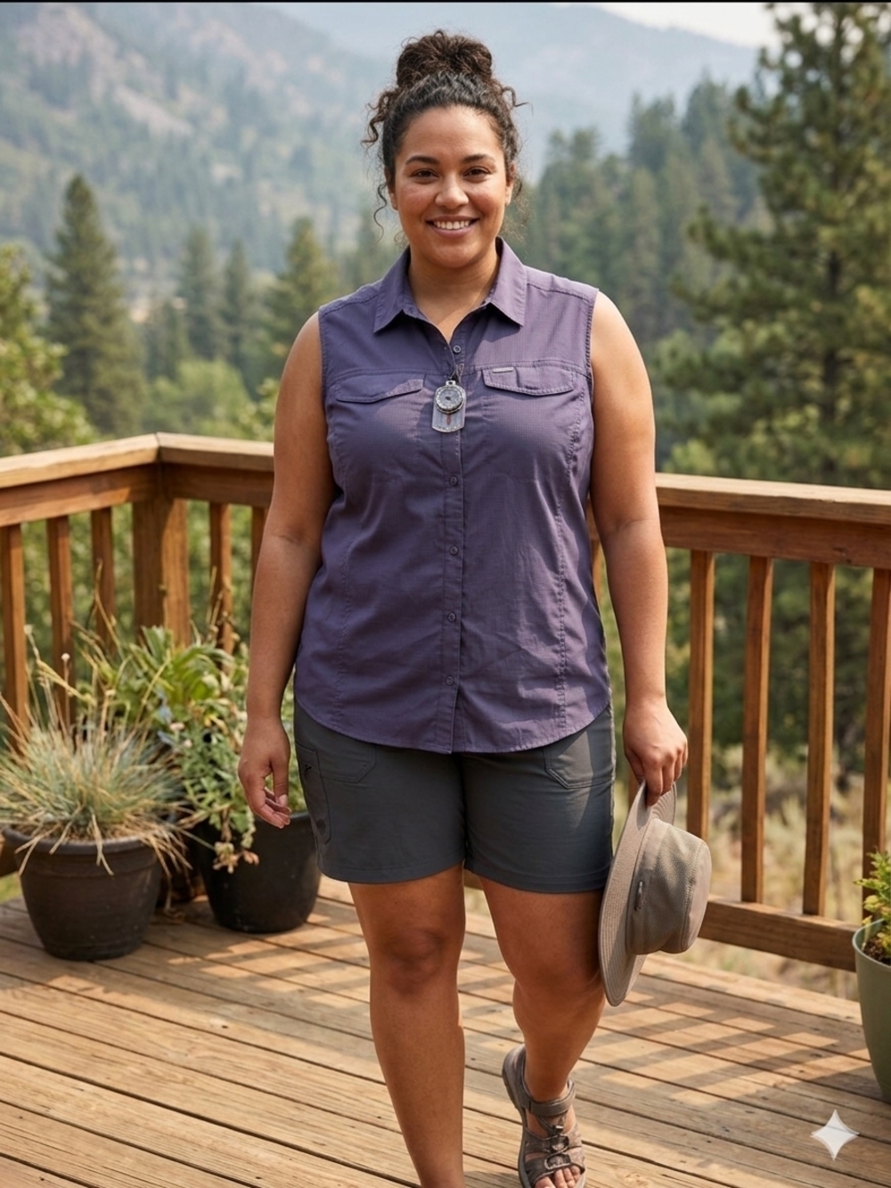 Sleeveless Utility Tank Top - Purple